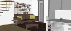 3D Open Space Design - living room area view